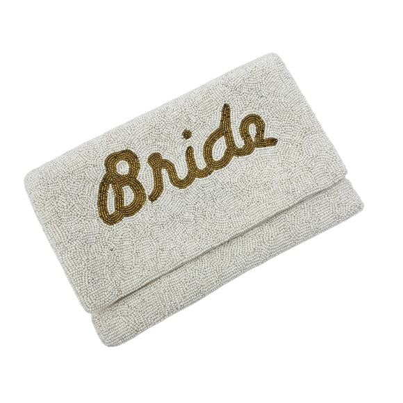 Bride Beaded Wedding Bachelorette Clutch - Picture 1 of 3